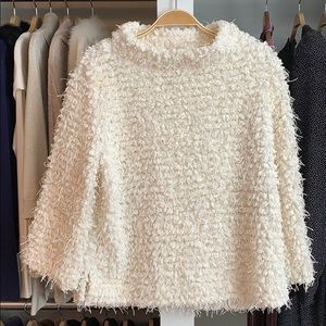 Vince Camuto Elbow Sleeve Popcorn Eyelash Knit Top